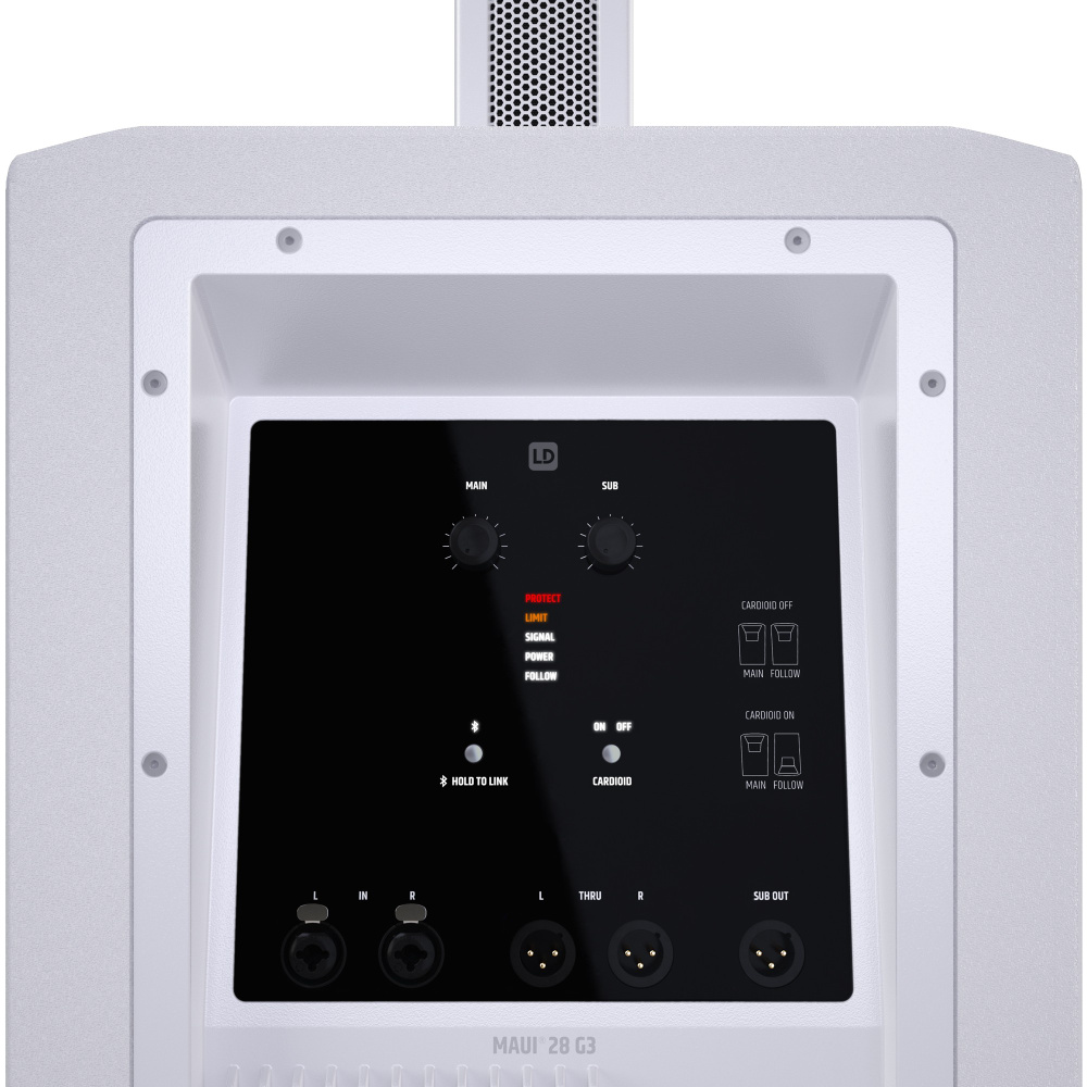 LD Systems MAUI® 28 G3 Portables Cardioid Säulen PA System, Weiß