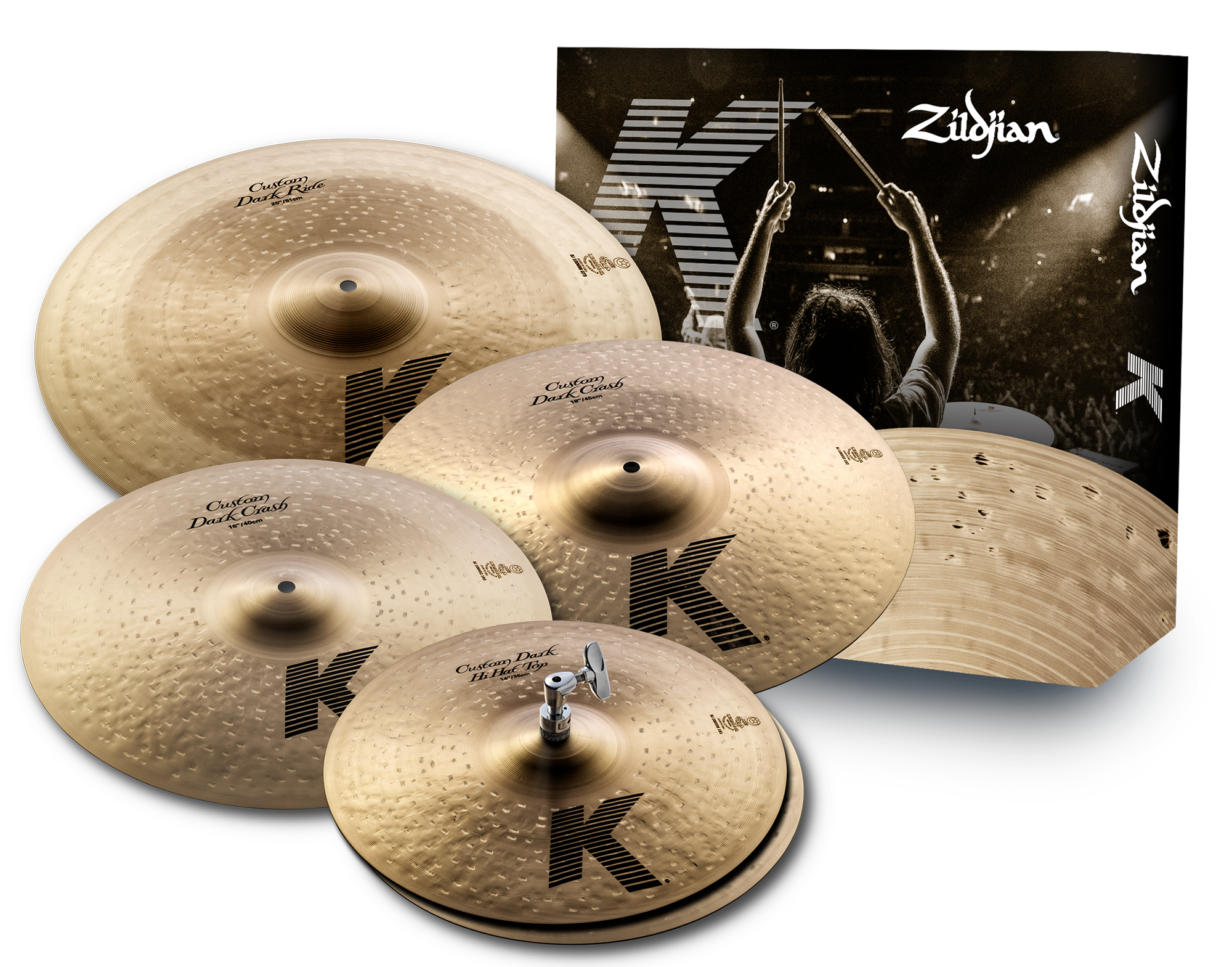 ZILDJIAN Beckenset K Custom Dark Cymbal Pack 14H/16+18Cr/20R